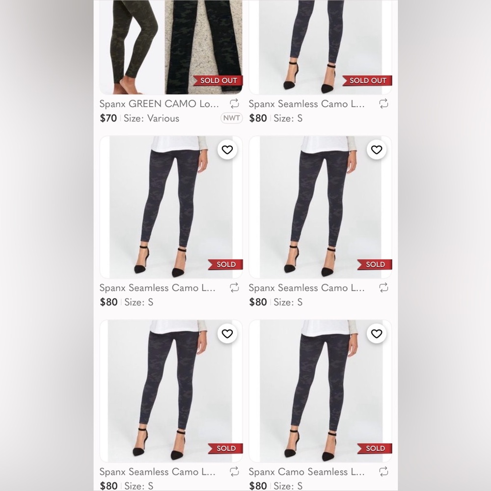 Spanx Look at Me Now High Waisted Seamless Camaflouge Leggings (Size Small) - Picture 2 of 8